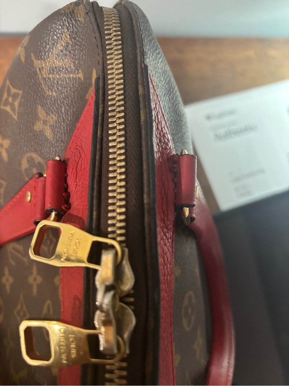 Louis Vuitton Monogram Cherry Red Crossbody Satchel Bag/ COA - Picture 15 of 16